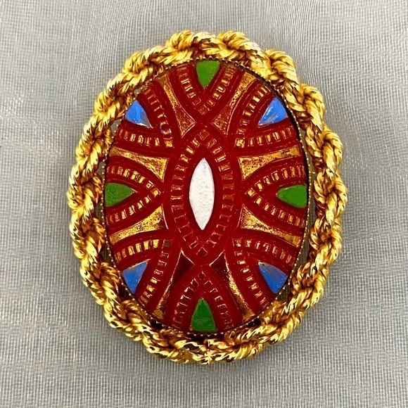 $5 ADD ON ‘evil eye’ Bold Oval Brooch 2” - Picture 2 of 5